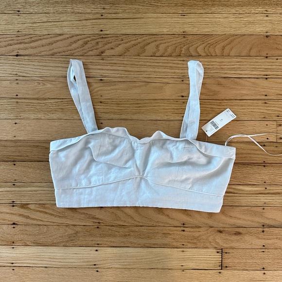 NWT Anthropologie Maeve white linen blend bustier crop top size M - Picture 2 of 8